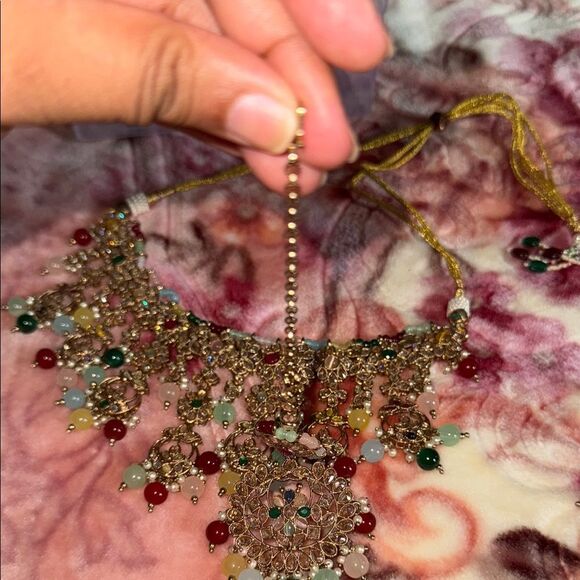 Bollywood style Bridal Elegant Multicolor Jewelry Set NIB NEVER USED - Picture 7 of 13